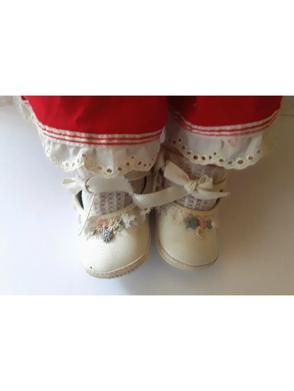 Vintage Stupsi West Germany Girl Cloth Doll Red Dress 17